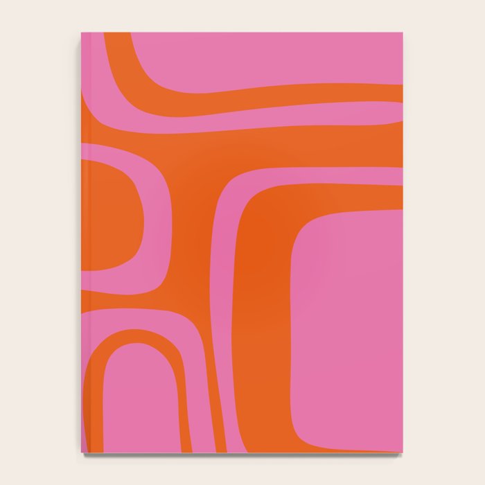 Palm Springs Retro Abstract Pattern in Bright Pink and Orange Red Notebook Gallery Image 4