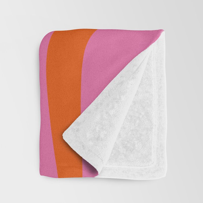 Palm Springs Retro Abstract Pattern in Bright Pink and Orange Red Throw Blanket Gallery Image 3