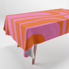Palm Springs Retro Abstract Pattern in Bright Pink and Orange Red Tablecloth Gallery Image 1