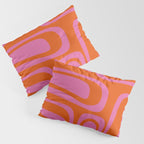 Palm Springs Retro Abstract Pattern in Bright Pink and Orange Red Pillow Sham Gallery Image 3