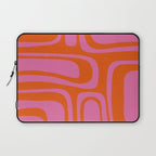 Palm Springs Retro Abstract Pattern in Bright Pink and Orange Red Laptop Sleeve Gallery Image 1