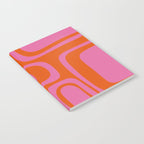 Palm Springs Retro Abstract Pattern in Bright Pink and Orange Red Notebook Gallery Image 2