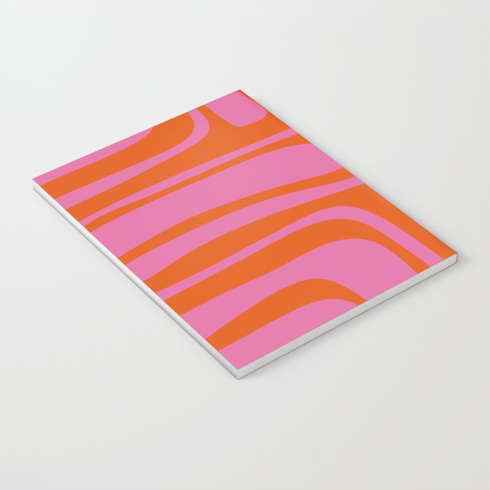 Palm Springs Retro Abstract Pattern in Bright Pink and Orange Red Notebook Gallery Image 3