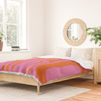 Palm Springs Retro Abstract Pattern in Bright Pink and Orange Red Duvet Cover Gallery Image 2