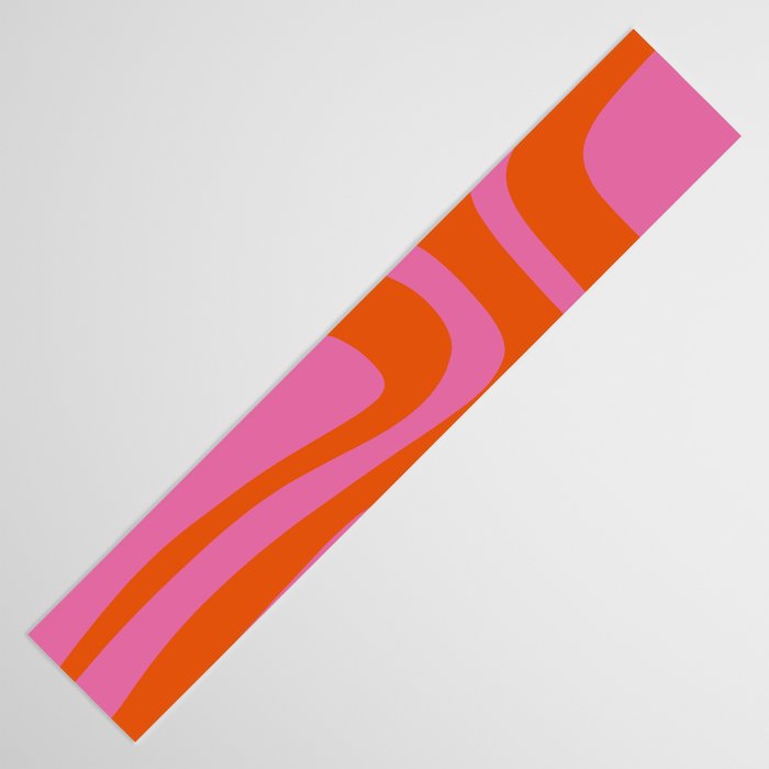 Palm Springs Retro Abstract Pattern in Bright Pink and Orange Red Table Runner Gallery Image 3