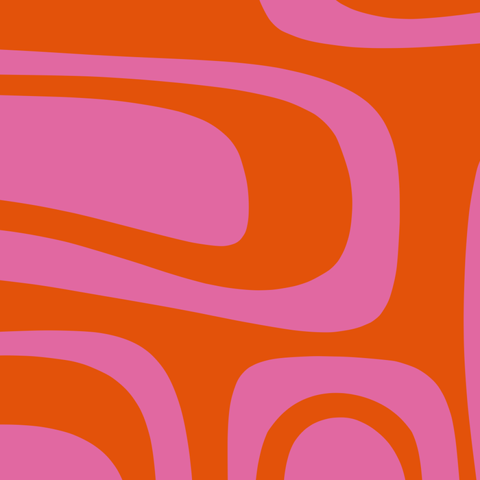 Palm Springs Retro Abstract Pattern in Bright Pink and Orange Red Coffee Mug Gallery Image 2