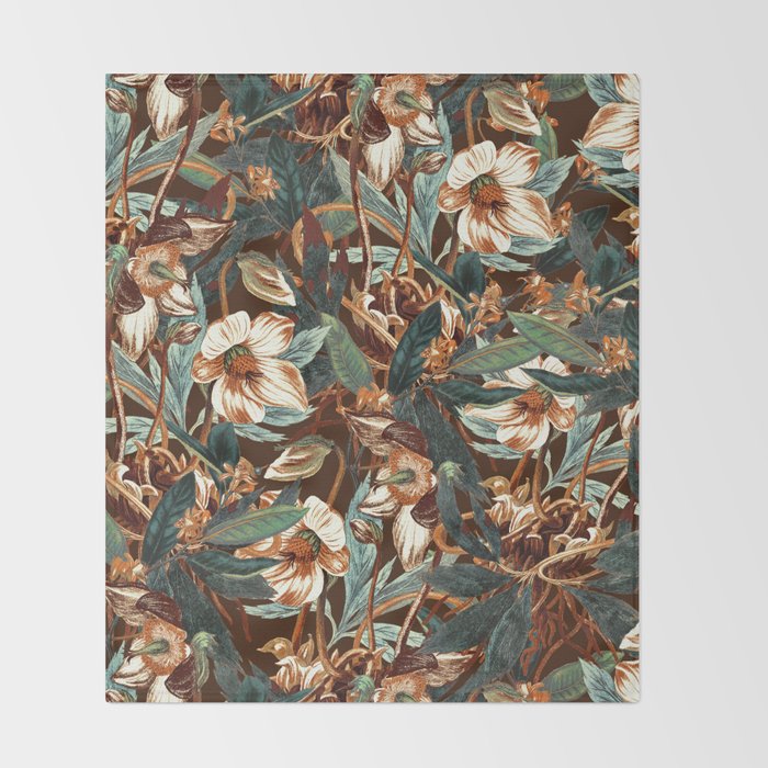 Vintage Night Garden Throw Blanket Gallery Image 2