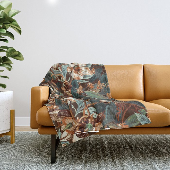 Vintage Night Garden Throw Blanket Gallery Image 1