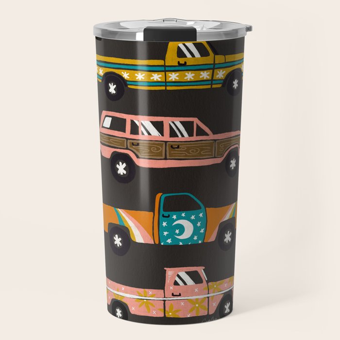 Retro Roads - Charcoal Travel Mug Gallery Image 1