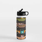 Retro Roads - Charcoal Water Bottle Gallery Image 1