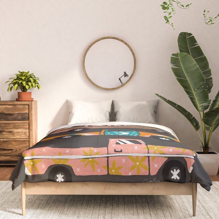 Retro Roads - Charcoal Comforter Gallery Image 3