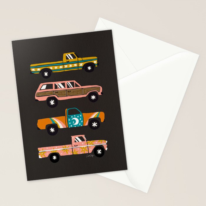 Retro Roads - Charcoal Stationery Card Gallery Image 2