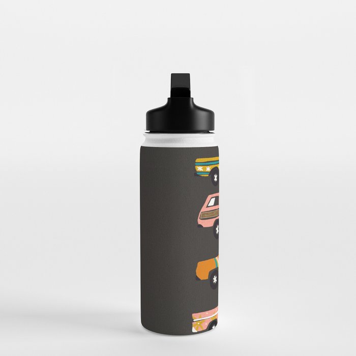 Retro Roads - Charcoal Water Bottle Gallery Image 3