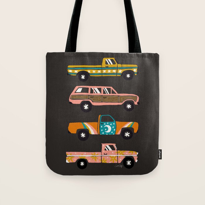 Retro Roads - Charcoal Tote Bag Gallery Image 1