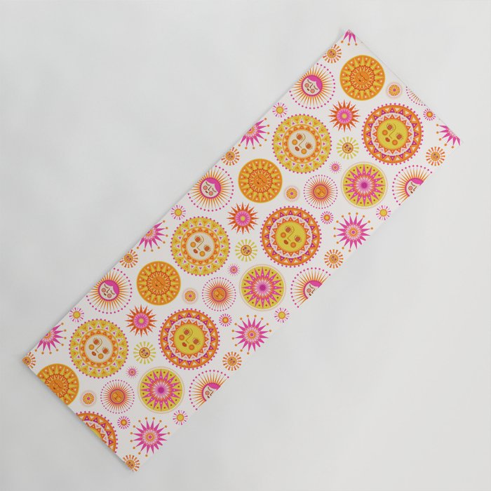 Here Comes the Sun - Pink and Yellow Yoga Mat Gallery Image 1