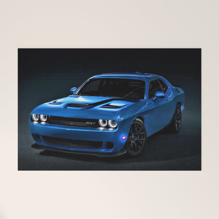 B5 Blue Hellcat Challenger SRT Welcome Mat Gallery Image 1