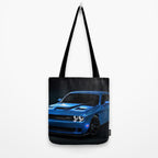 B5 Blue Hellcat Challenger SRT Tote Bag Gallery Image 2