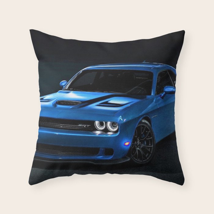B5 Blue Hellcat Challenger SRT Throw Pillow Gallery Image 6