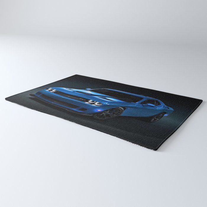 B5 Blue Hellcat Challenger SRT Rug Gallery Image 3