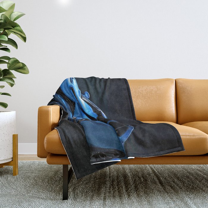 B5 Blue Hellcat Challenger SRT Throw Blanket Gallery Image 1
