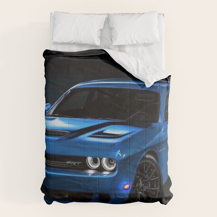 B5 Blue Hellcat Challenger SRT Comforter Gallery Image 1