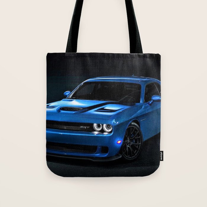 B5 Blue Hellcat Challenger SRT Tote Bag Gallery Image 1