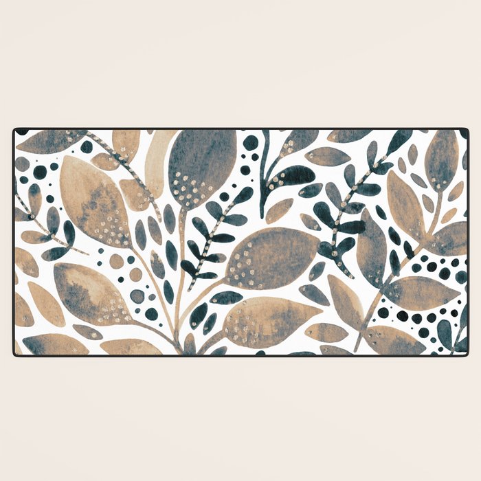 Watercolor branches and leaves - neutral Desk Mat Gallery Image 3