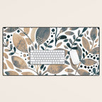 Watercolor branches and leaves - neutral Desk Mat Gallery Image 1