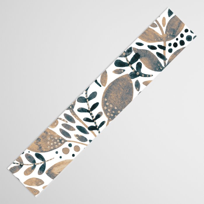 Watercolor branches and leaves - neutral Table Runner Gallery Image 3