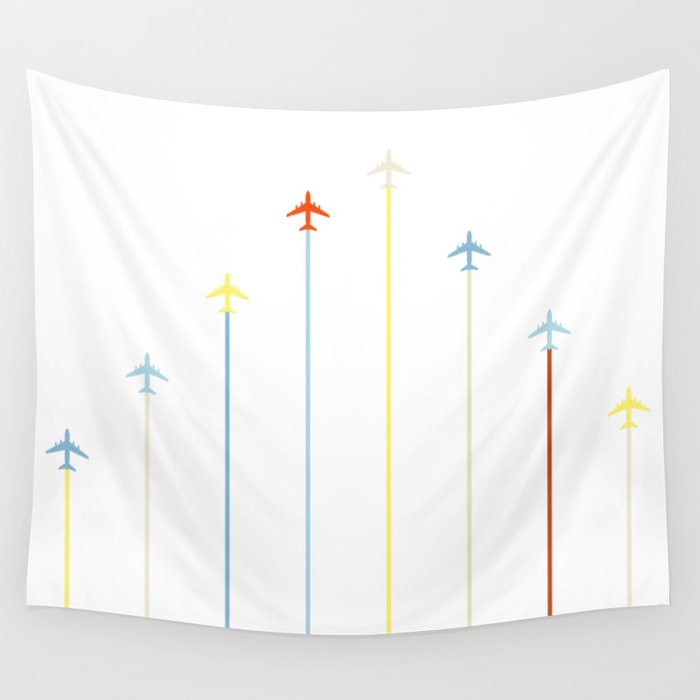 Retro Airplanes Wall Tapestry Gallery Image 1
