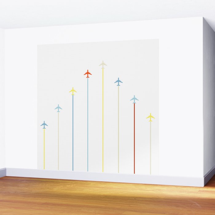 Retro Airplanes Wall Mural Gallery Image 2