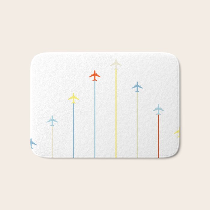 Retro Airplanes Bath Mat Gallery Image 1