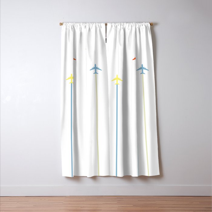 Retro Airplanes Window Curtain Gallery Image 3