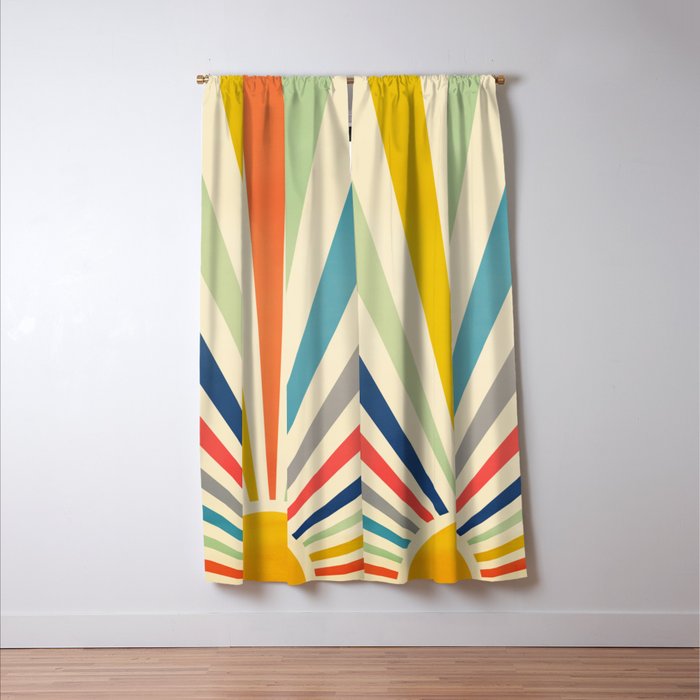 Sun Retro Art III Window Curtain Gallery Image 3