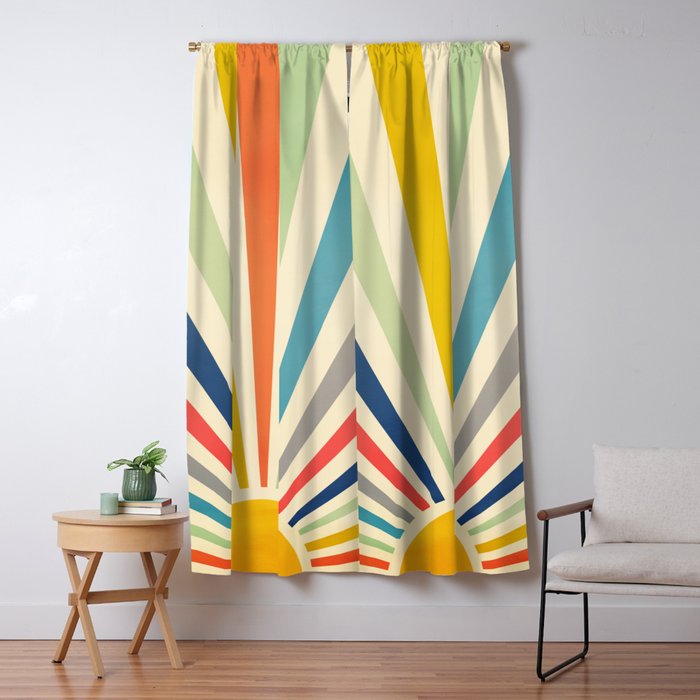 Sun Retro Art III Window Curtain Gallery Image 1