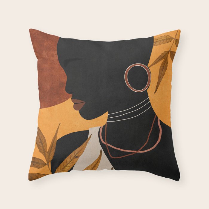 Tropical Girl 35 Throw Pillow Gallery Image 1