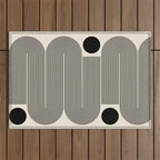 Abstraction_LINE_BLACK_DOT_VISUAL_ART_Minimlism_001A Outdoor Rug Gallery Image 1
