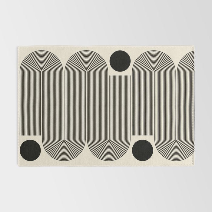 Abstraction_LINE_BLACK_DOT_VISUAL_ART_Minimlism_001A Rug Gallery Image 2