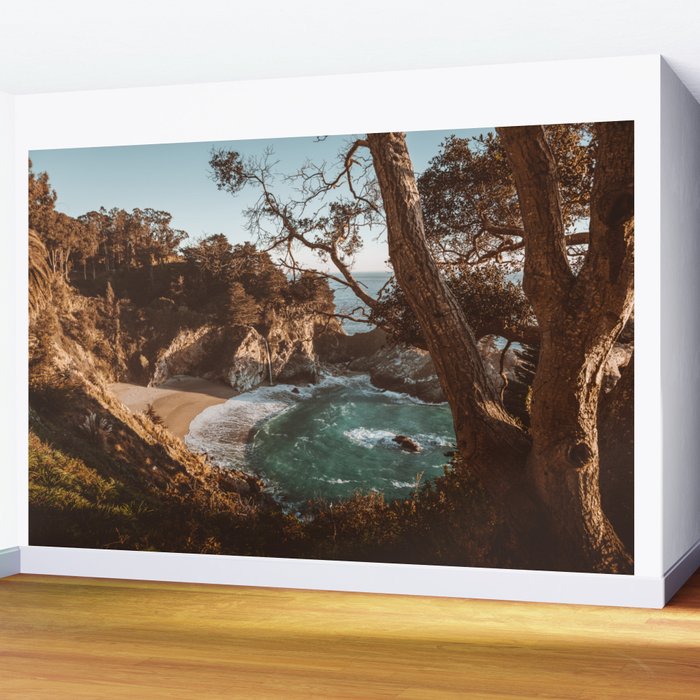 Big Sur Sunset at McWay Falls Wall Mural Gallery Image 2
