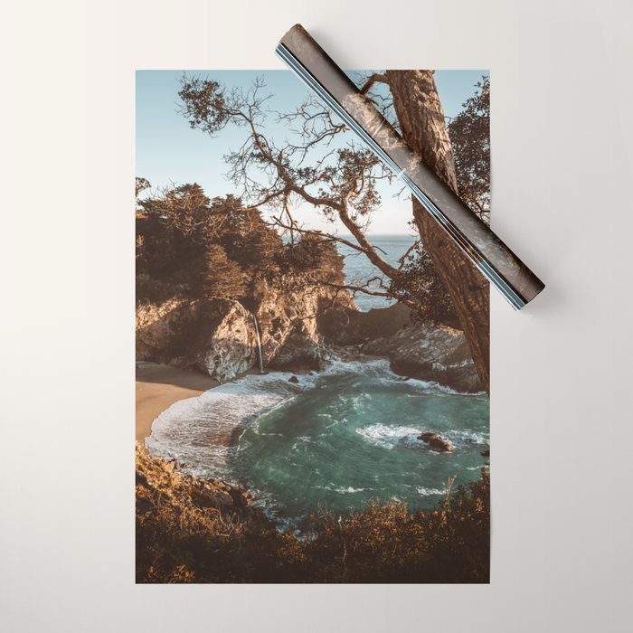 Big Sur Sunset at McWay Falls Wrapping Paper Gallery Image 1
