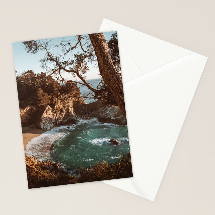 Big Sur Sunset at McWay Falls Stationery Card Gallery Image 2