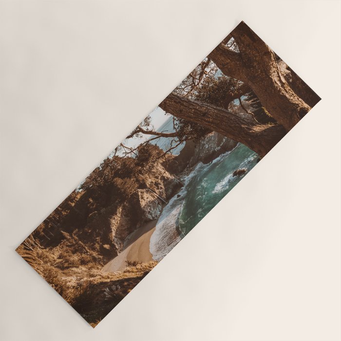 Big Sur Sunset at McWay Falls Yoga Mat Gallery Image 1