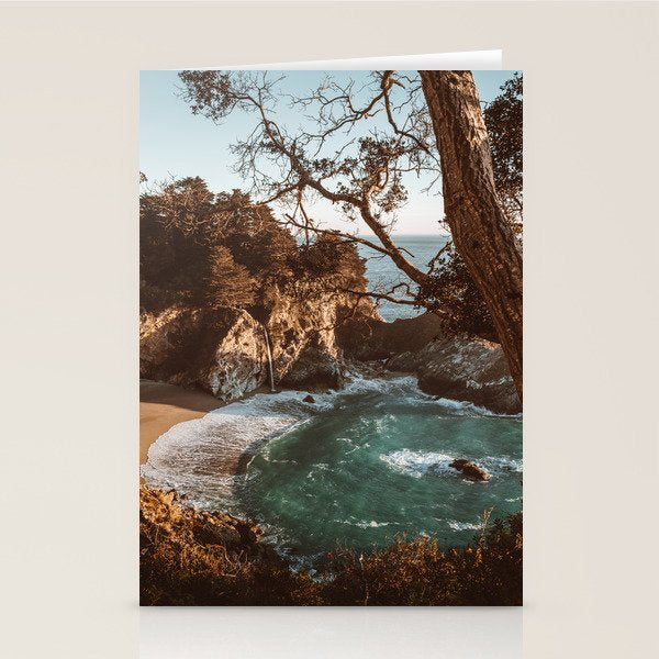 Big Sur Sunset at McWay Falls Stationery Card Gallery Image 2