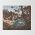 Big Sur Sunset at McWay Falls Throw Blanket Gallery Image 2