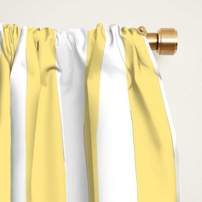 Modern geometrical baby yellow white stripes pattern Window Curtain Gallery Image 2