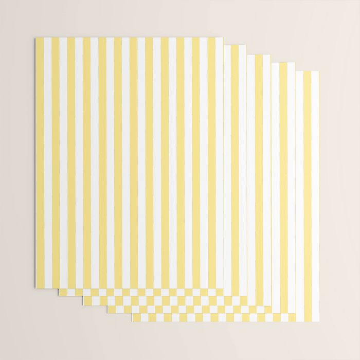 Modern geometrical baby yellow white stripes pattern Wrapping Paper Gallery Image 3