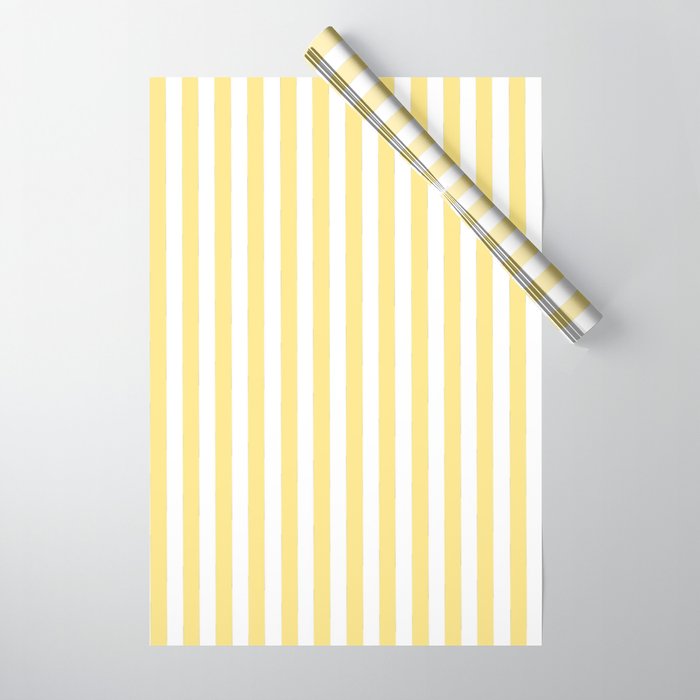 Modern geometrical baby yellow white stripes pattern Wrapping Paper Gallery Image 1