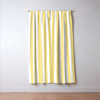 Modern geometrical baby yellow white stripes pattern Window Curtain Gallery Image 3