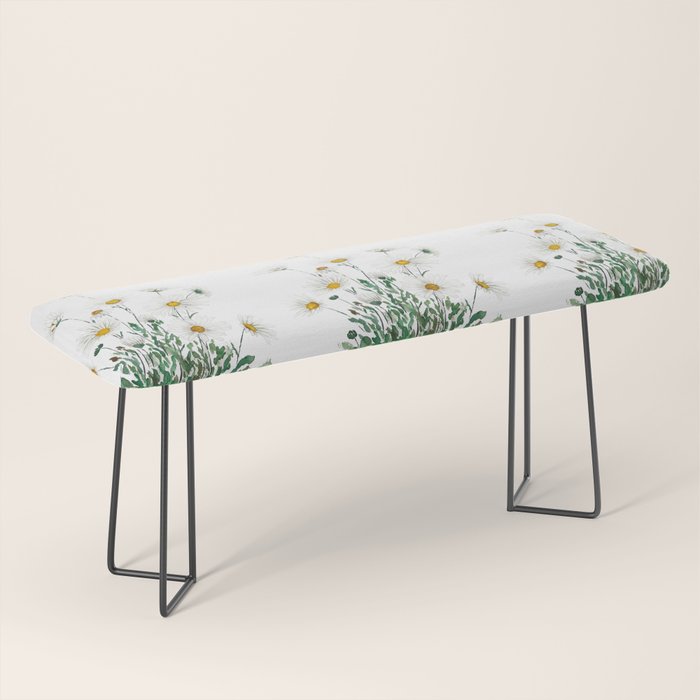white Margaret daisy watercolor Bench Gallery Image 1