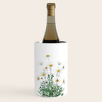 white Margaret daisy watercolor Wine Chiller Gallery Image 1
